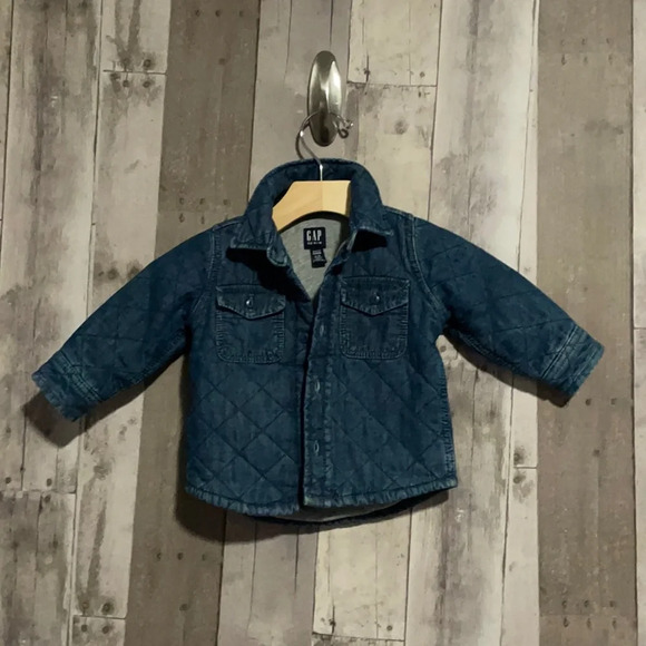 GAP Kids Quilted Denim Shaket Jacket 6-12 months - Picture 1 of 6